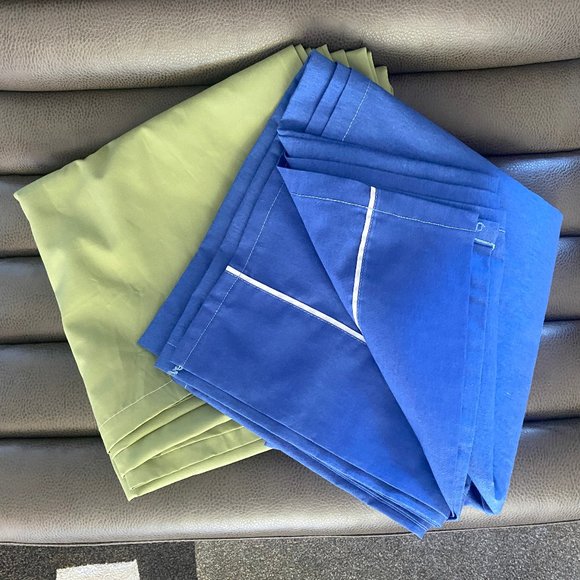 LOT OF 2 - NEW  Westpoint Full/Double Blue / green Queen flat sheet Cotton Blend - Picture 1 of 3
